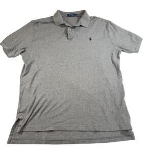 Polo Ralph Lauren Mens gray short sleeve polo, small black pony. preppy. Size L